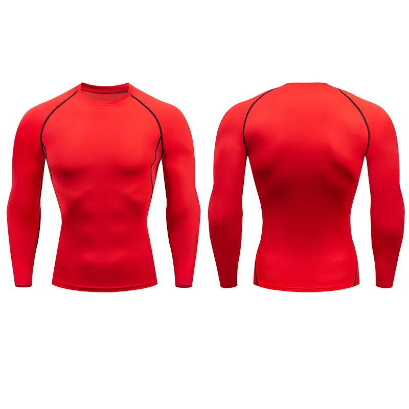 Men Compression Running T-shirt Fitness Tight Long