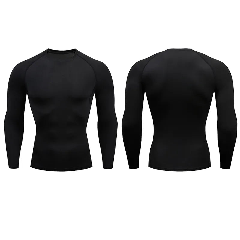 Men Compression Running T-shirt Fitness Tight Long
