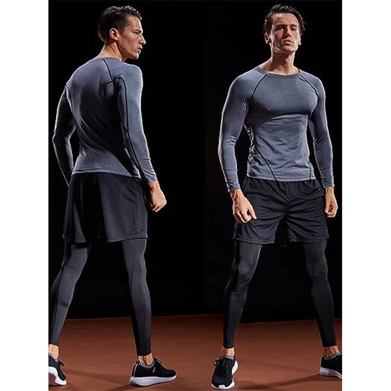 Compression Long Sleeve T Shirt Men Elastic Training