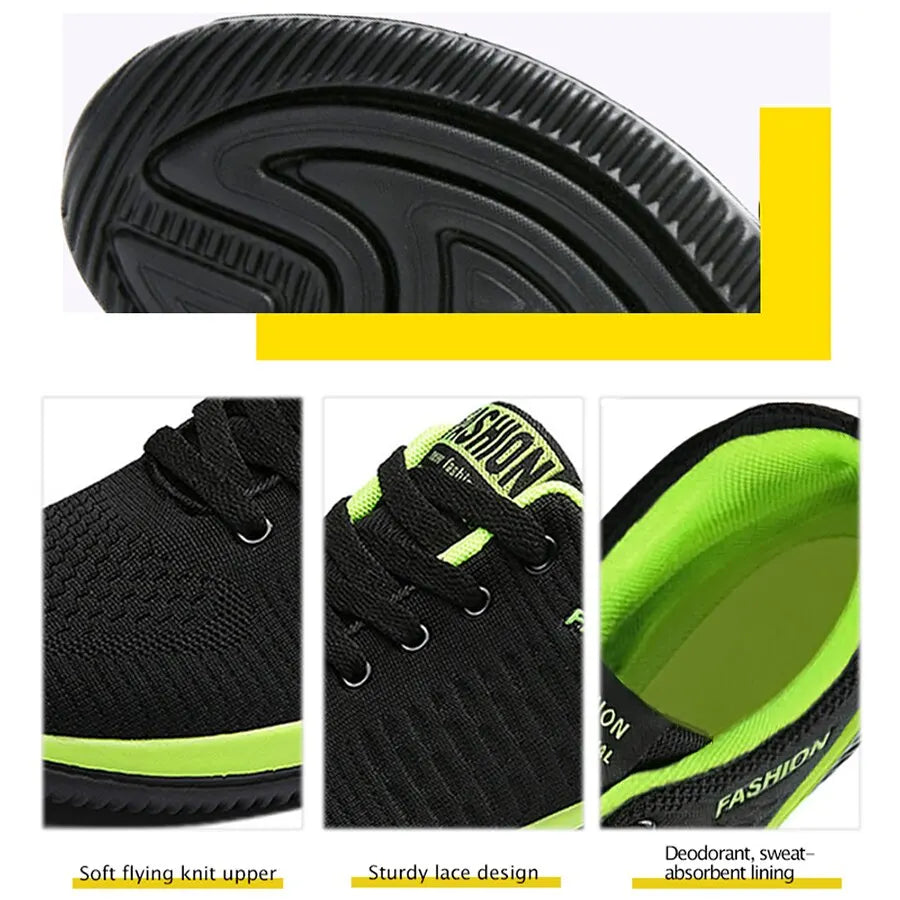 Men Running Walking Knit Shoes Women Fashion Casual Sneakers Breathable Sport Athletic Gym Lightweight