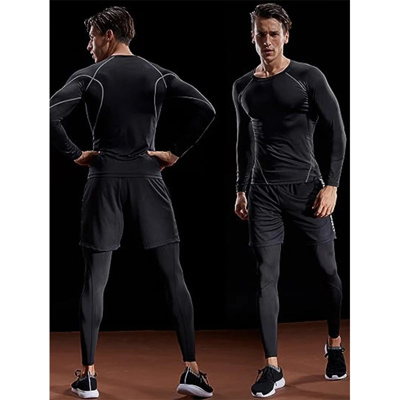 Compression Long Sleeve T Shirt Men Elastic Training
