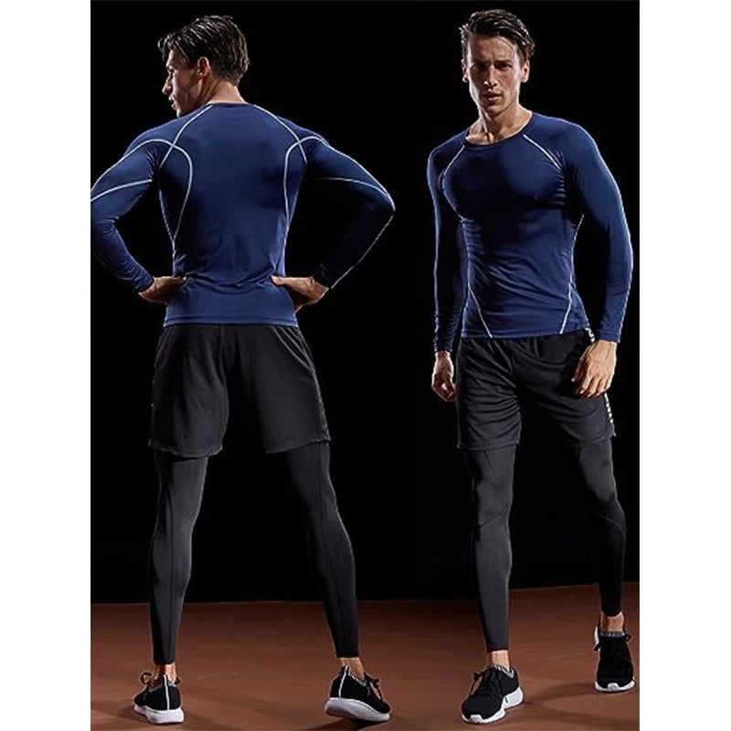 Compression Long Sleeve T Shirt Men Elastic Training