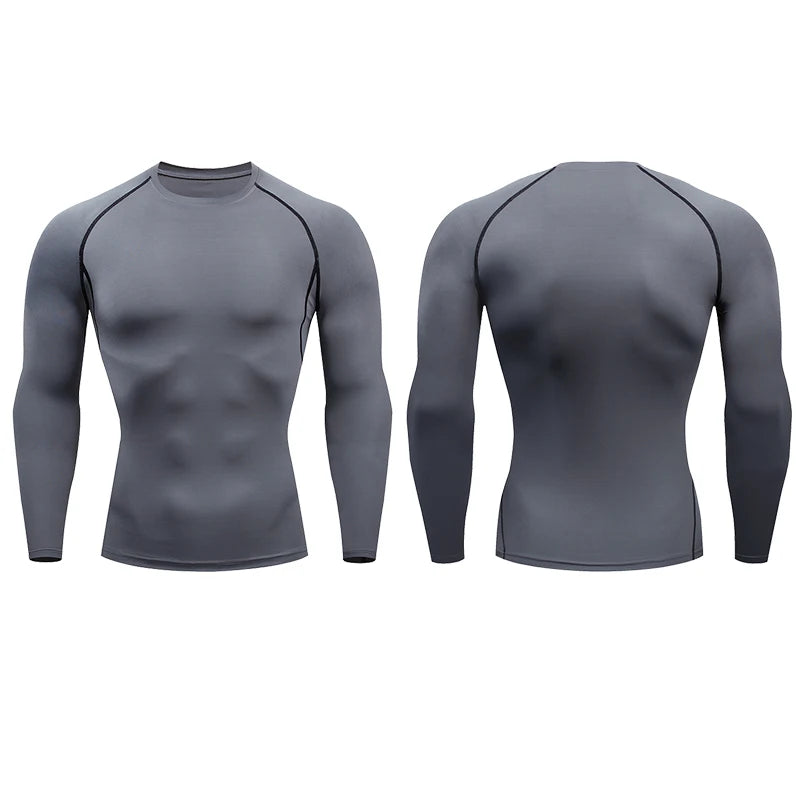 Men Compression Running T-shirt Fitness Tight Long