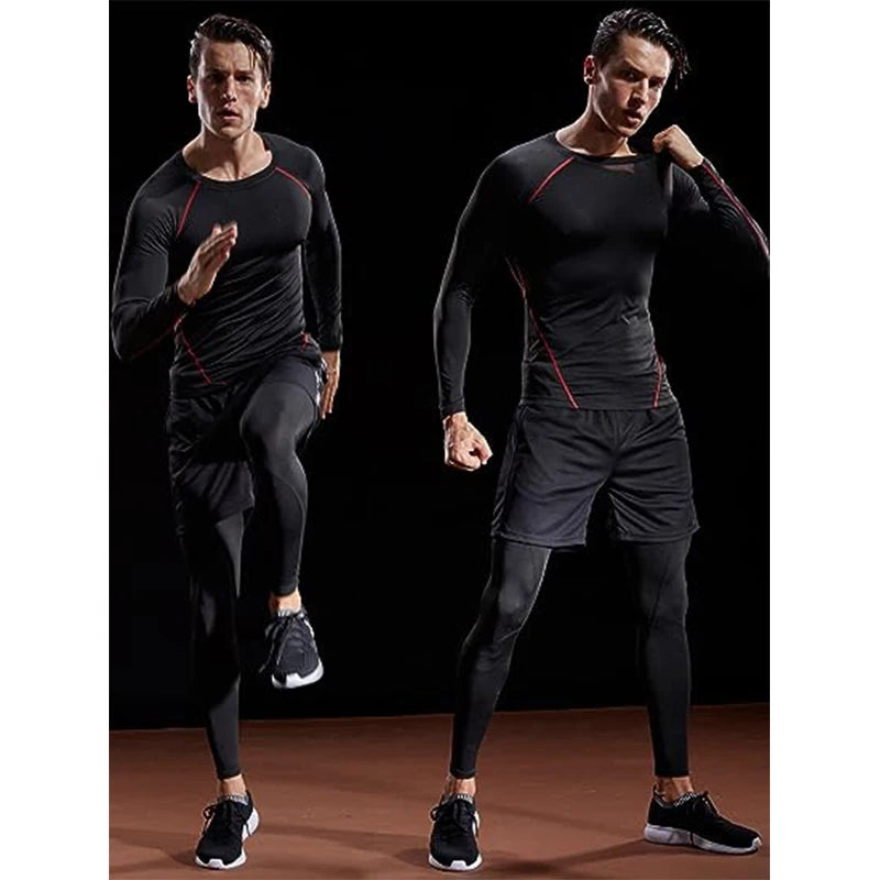 Compression Long Sleeve T Shirt Men Elastic Training