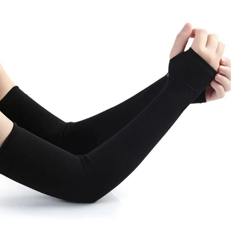 Arm Sleeve For Sun Protection Warmer Camouflage Solid Color Half Finger Golf Cycling Long Gloves Running