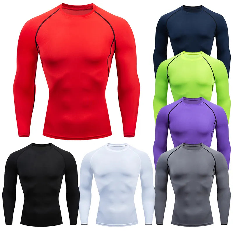 Men Compression Running T-shirt Fitness Tight Long