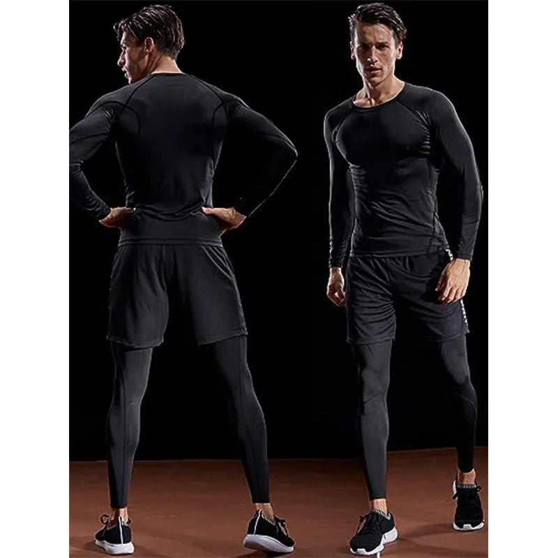 Compression Long Sleeve T Shirt Men Elastic Training