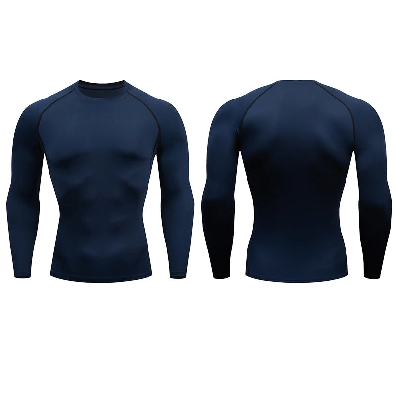Men Compression Running T-shirt Fitness Tight Long