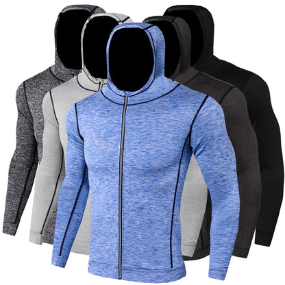 Mens Running Jackets Fitness Sports Coat Hooded