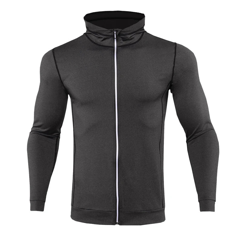 Mens Running Jackets Fitness Sports Coat Hooded