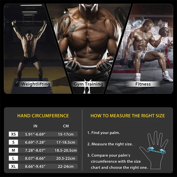 New 1 Pair Weight Lifting Training Gloves Women Men Fitness Sports Body Building Gymnastics Grips Gym Hand Palm Protector Gloves