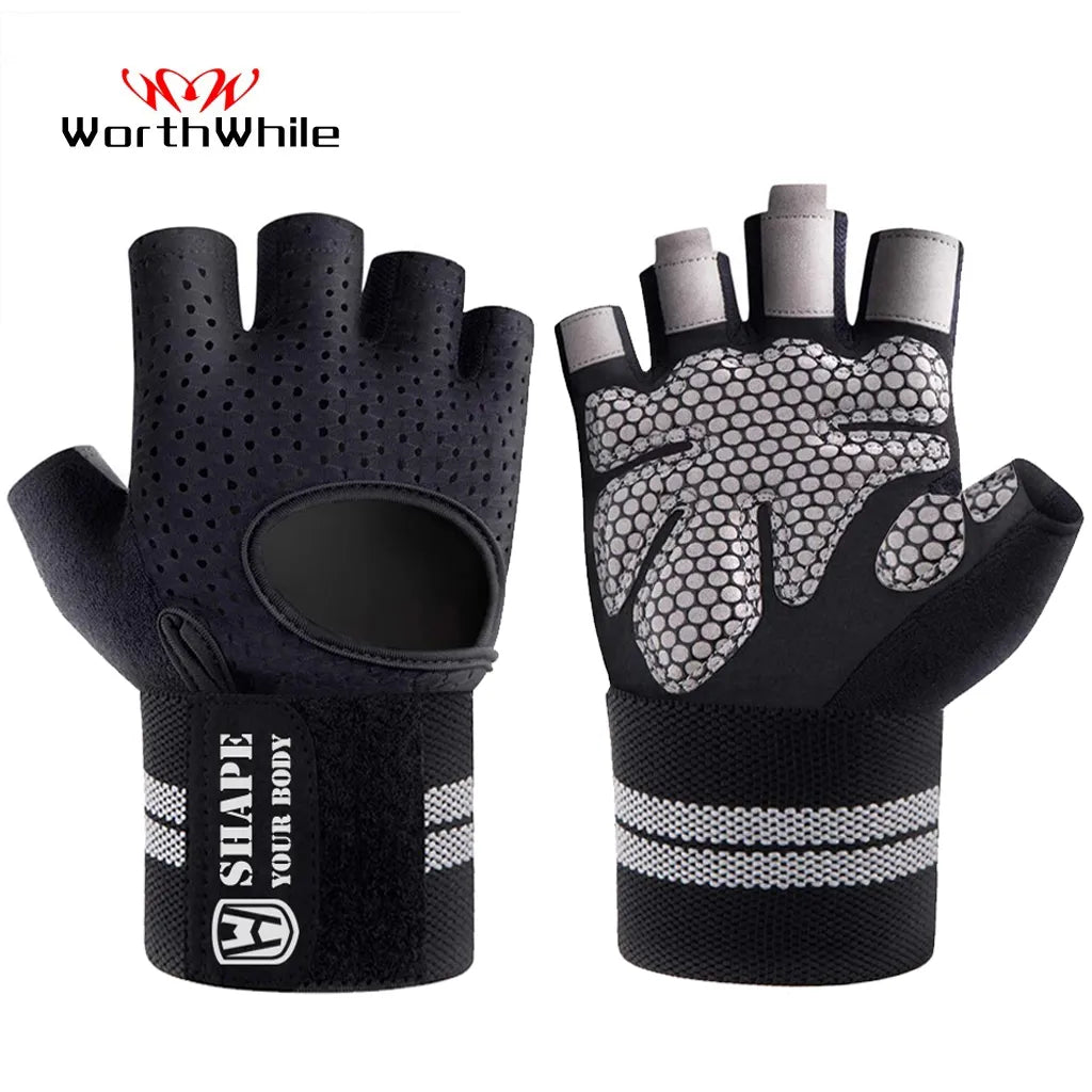 WorthWhile Half Finger Gym Fitness Gloves with Wrist