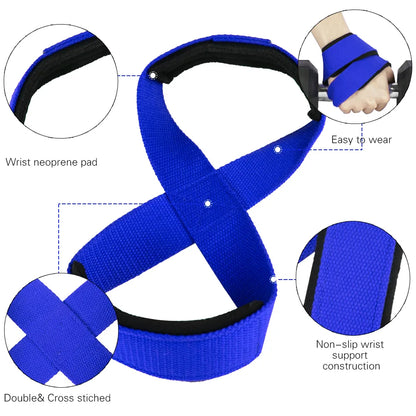 Padded Figure 8 Straps Deadlift Weight Lifting Wrist Straps