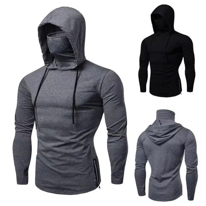 Men Athletic Hoodies Fashion Slim Fit Long Sleeve