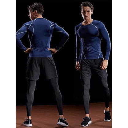 Compression Long Sleeve T Shirt Men Elastic Training