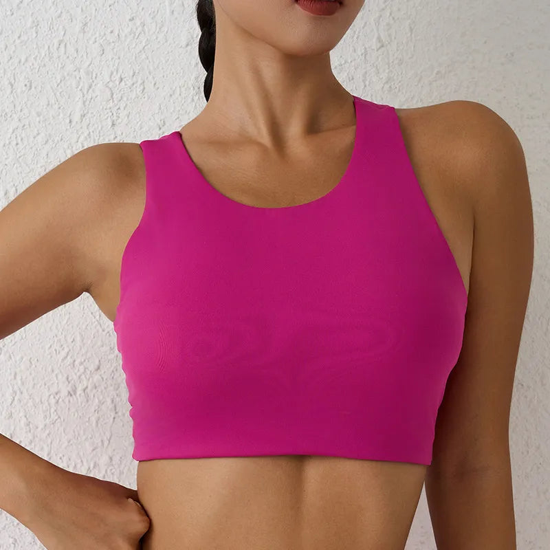 Solid Color Soft Women Fitness Sports Bra Top Gym