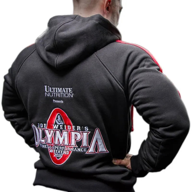 OLYMPIA Men Gyms Hoodies Gyms Fitness Bodybuilding