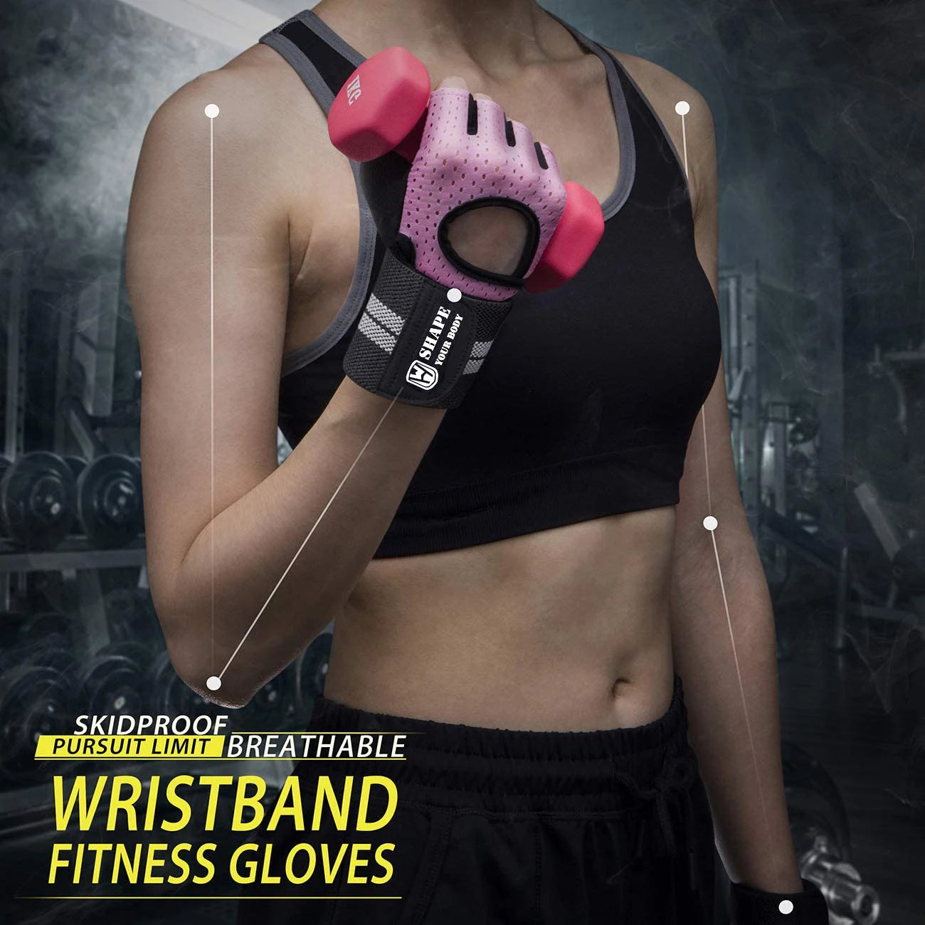 WorthWhile Half Finger Gym Fitness Gloves with Wrist