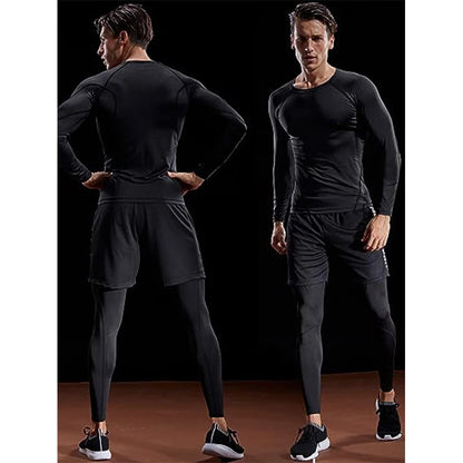 Compression Long Sleeve T Shirt Men Elastic Training