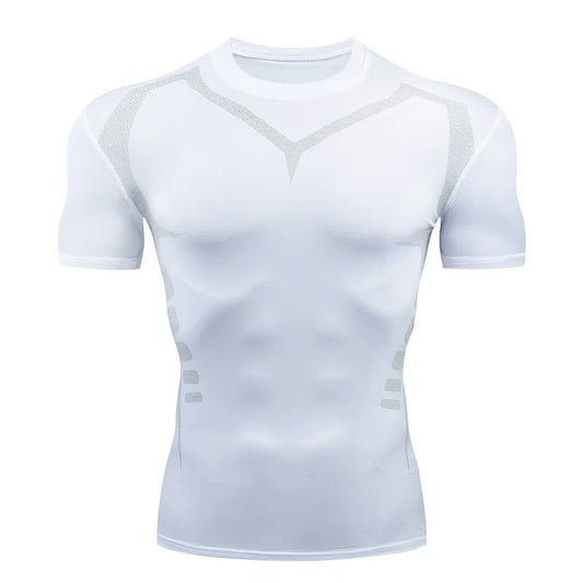 Men Short Sleeve Rash Guard Compression Shirts