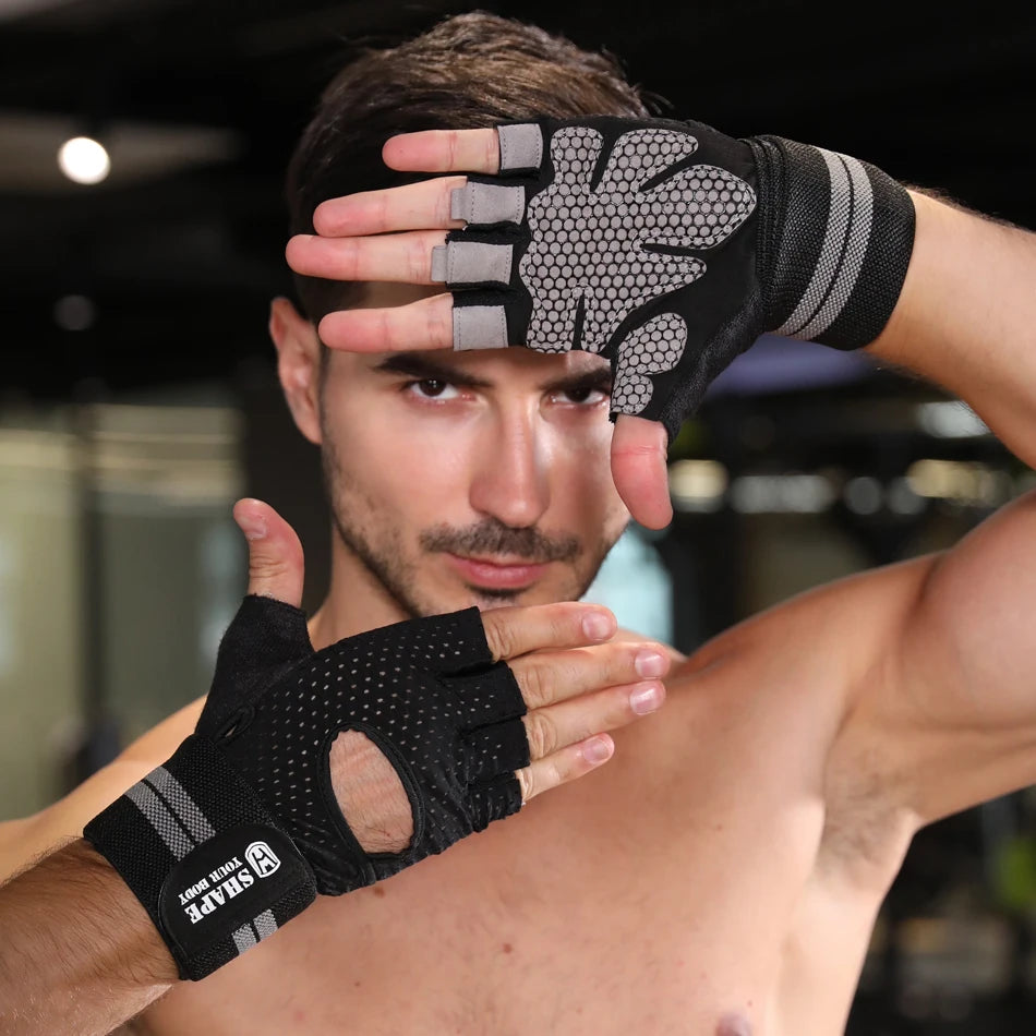 WorthWhile Half Finger Gym Fitness Gloves with Wrist