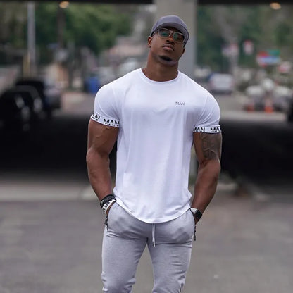 2023 New largetype Men Compression T-shirt men Sporting Skinny Tee Shirt Male Gym Running Black Quick dry T-shirt Fitness Sports