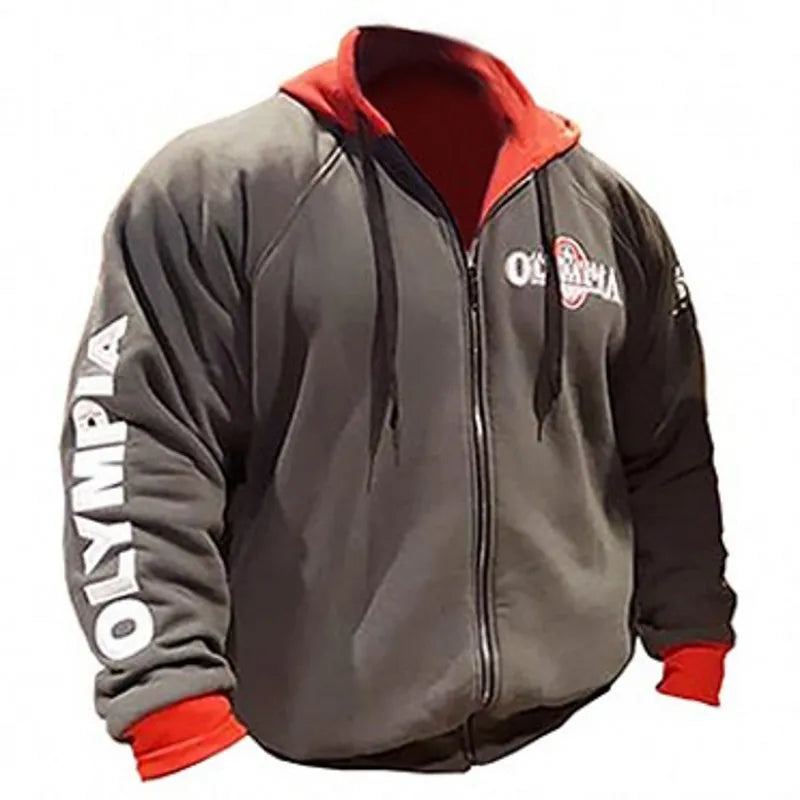 OLYMPIA Men Gyms Hoodies Gyms Fitness Bodybuilding