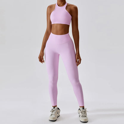 Rib Yoga Sets Sport Femme Tracksuit Ctivewear Set